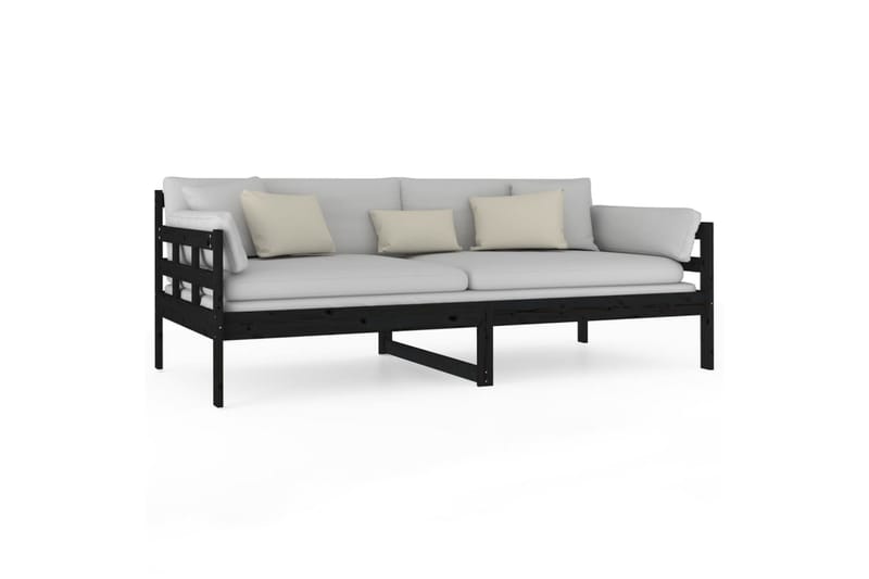 beBasic daybed 90x190 cm massivt fyrretræ sort - Sort - Daybed