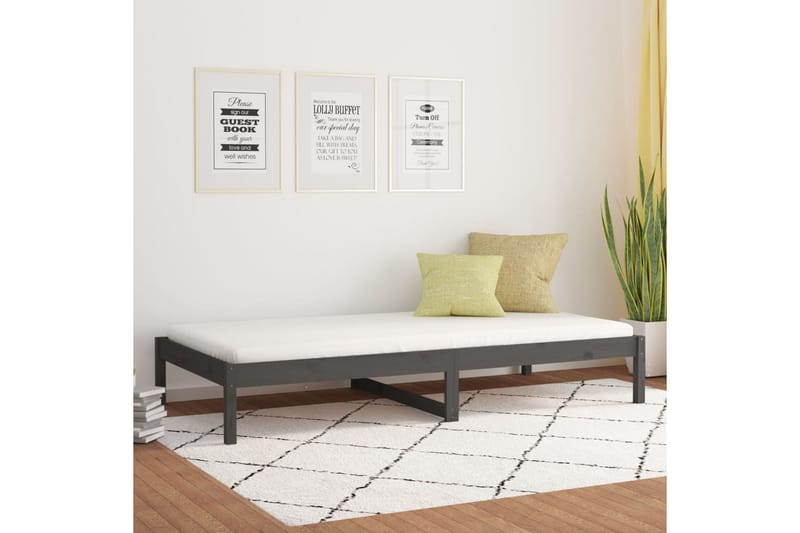 beBasic daybed 90x190 cm Single massivt fyrretræ grå - GrÃ¥ - Møbler - Sofaer - Daybed