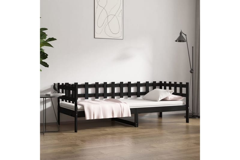 beBasic daybed 90x190 cm Single massivt fyrretræ sort - Sort - Daybed