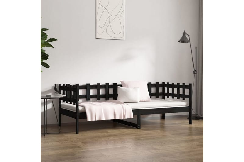 beBasic daybed 90x190 cm Single massivt fyrretræ sort - Sort - Daybed