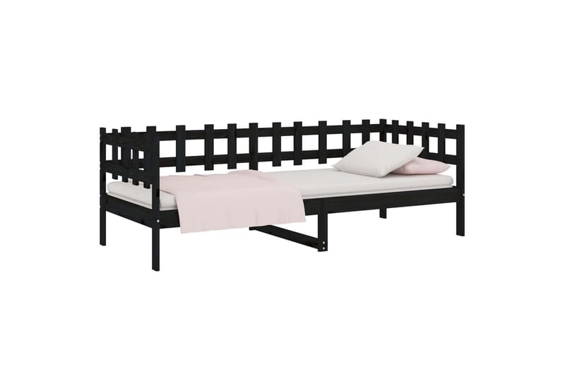 beBasic daybed 90x190 cm Single massivt fyrretræ sort - Sort - Daybed