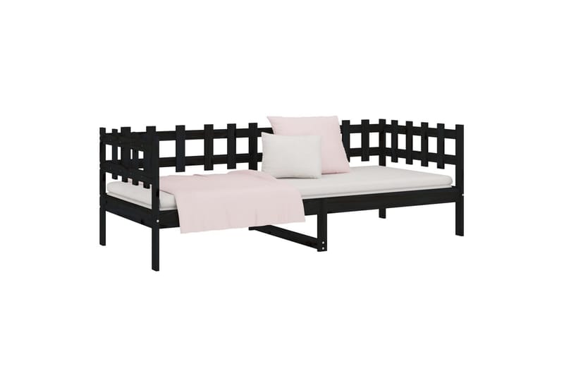 beBasic daybed 90x190 cm Single massivt fyrretræ sort - Sort - Daybed