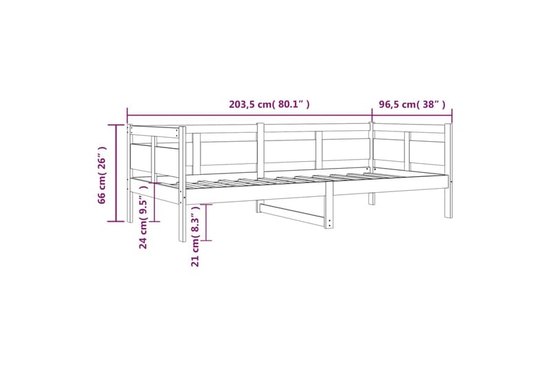 beBasic daybed 90x200 cm massivt fyrretræ grå - GrÃ¥ - Daybed