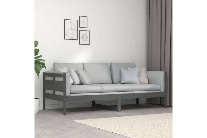 beBasic daybed 90x200 cm massivt fyrretræ grå - GrÃ¥ - Daybed