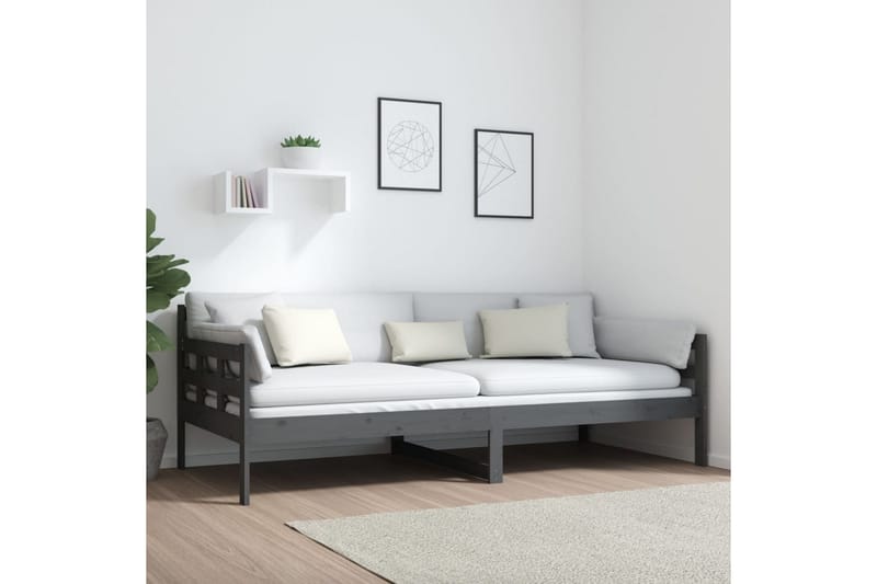 beBasic daybed 90x200 cm massivt fyrretræ grå - GrÃ¥ - Daybed