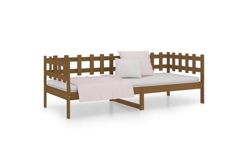 beBasic daybed 90x200 cm massivt fyrretræ gyldenbrun - Brun - Daybed