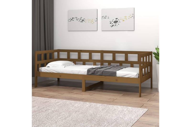 beBasic daybed 90x200 cm massivt fyrretræ gyldenbrun - Brun - Daybed