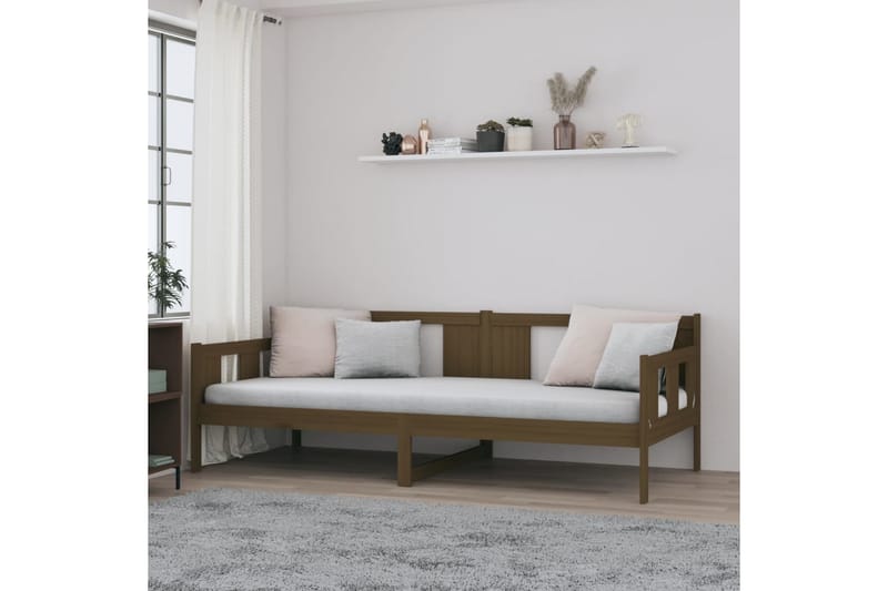 beBasic daybed 90x200 cm massivt fyrretræ gyldenbrun - Brun - Daybed