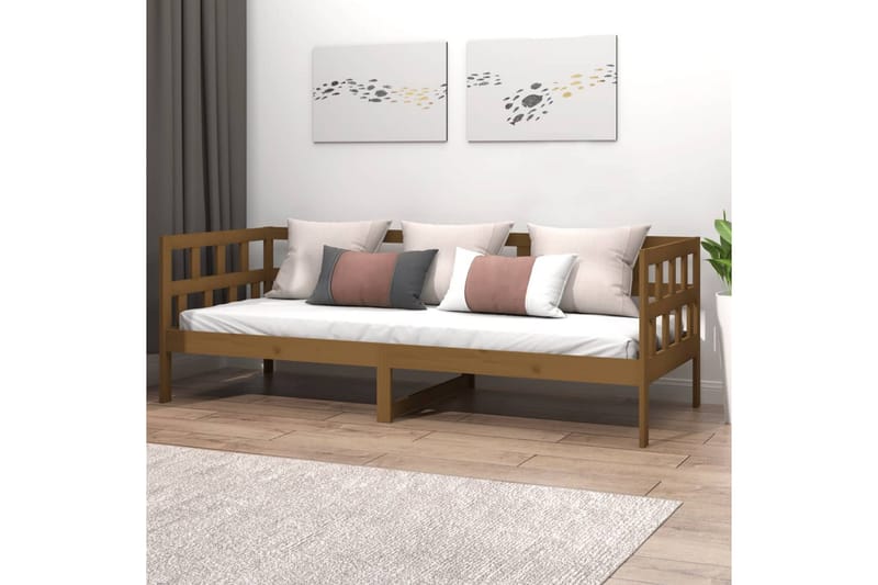 beBasic daybed 90x200 cm massivt fyrretræ gyldenbrun - Brun - Daybed