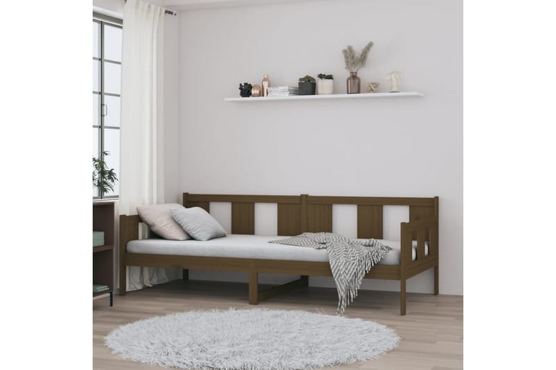 beBasic daybed 90x200 cm massivt fyrretræ gyldenbrun - Brun - Daybed