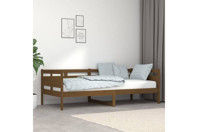 beBasic daybed 90x200 cm massivt fyrretræ gyldenbrun - Brun - Daybed