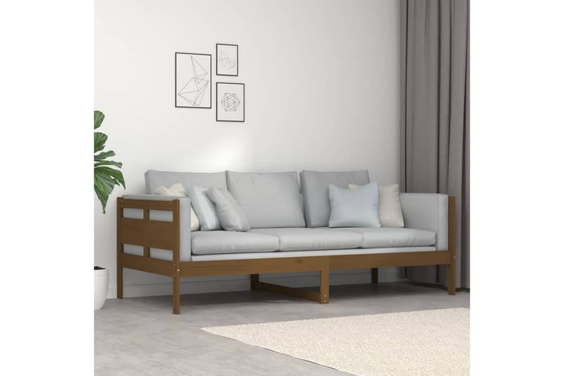 beBasic daybed 90x200 cm massivt fyrretræ gyldenbrun - Brun - Daybed