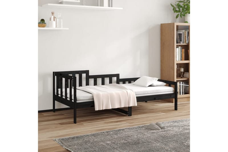 beBasic daybed 90x200 cm massivt fyrretræ sort - Sort - Daybed