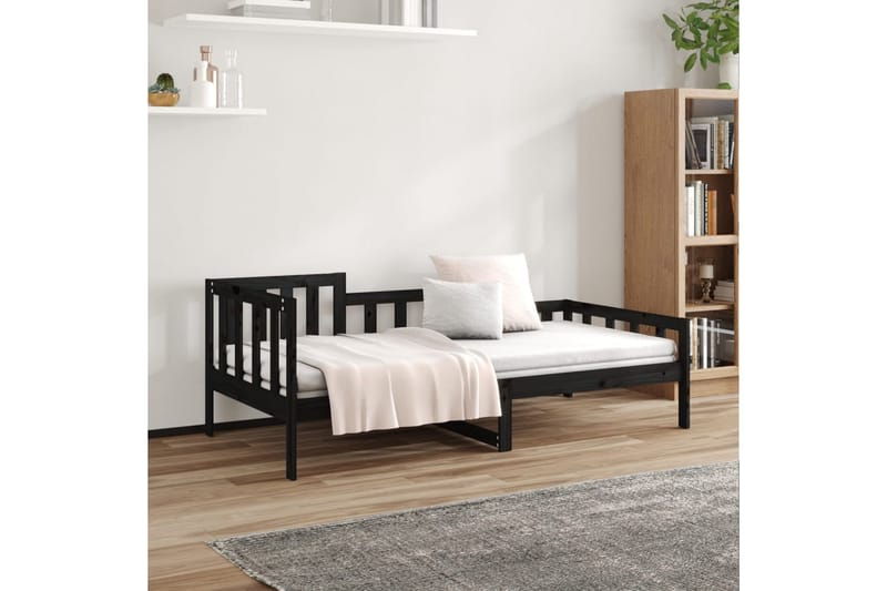 beBasic daybed 90x200 cm massivt fyrretræ sort - Sort - Daybed