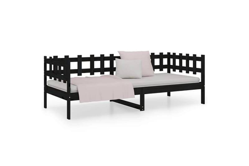 beBasic daybed 90x200 cm massivt fyrretræ sort - Sort - Daybed