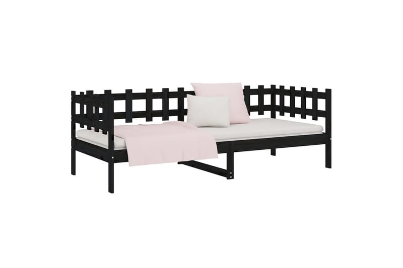 beBasic daybed 90x200 cm massivt fyrretræ sort - Sort - Daybed