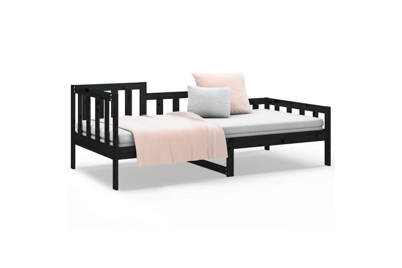 beBasic daybed 90x200 cm massivt fyrretræ sort - Sort - Daybed