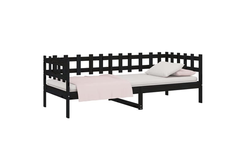 beBasic daybed 90x200 cm massivt fyrretræ sort - Sort - Daybed