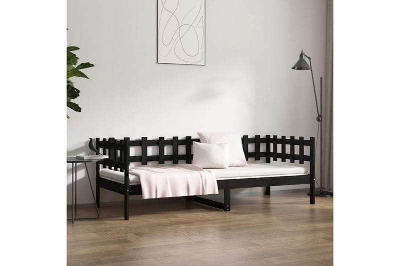 beBasic daybed 90x200 cm massivt fyrretræ sort - Sort - Daybed