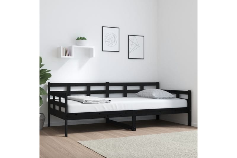 beBasic daybed 90x200 cm massivt fyrretræ sort - Sort - Daybed