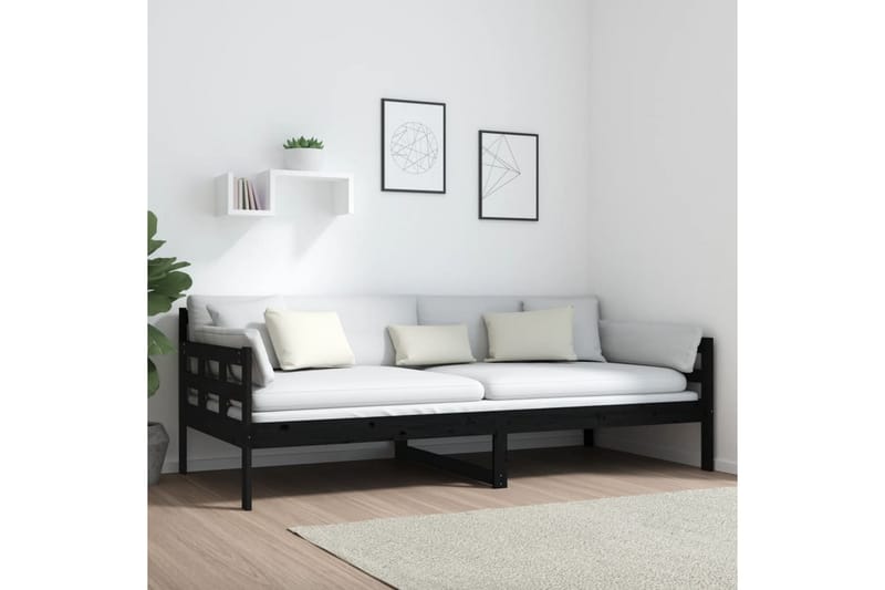 beBasic daybed 90x200 cm massivt fyrretræ sort - Sort - Daybed