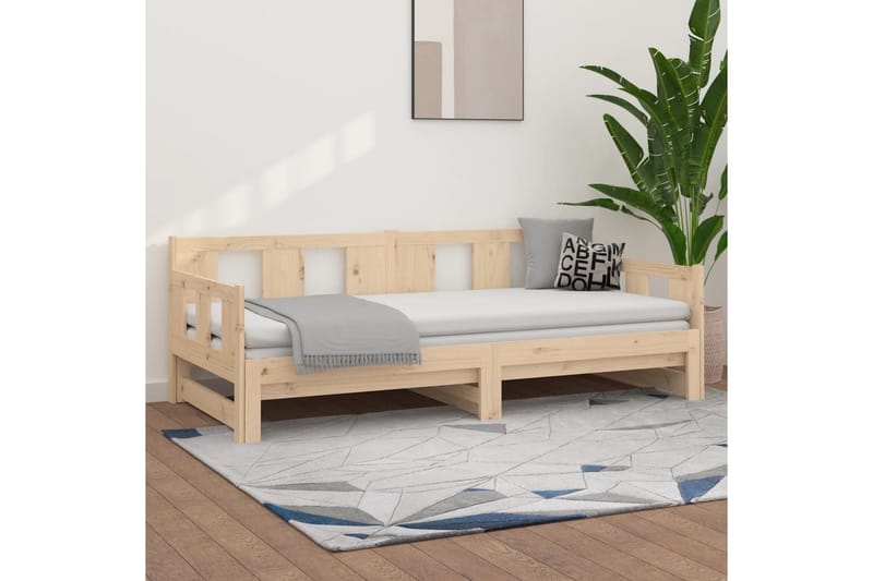 beBasic daybed med udtræk 2x(80x200) cm massivt fyrretræ - Brun - Sovesofaer