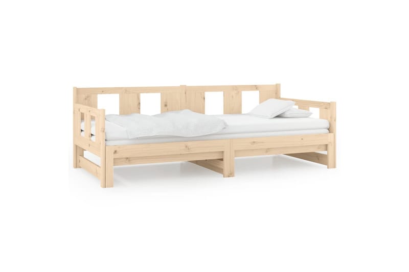 beBasic daybed med udtræk 2x(80x200) cm massivt fyrretræ - Brun - Sovesofaer