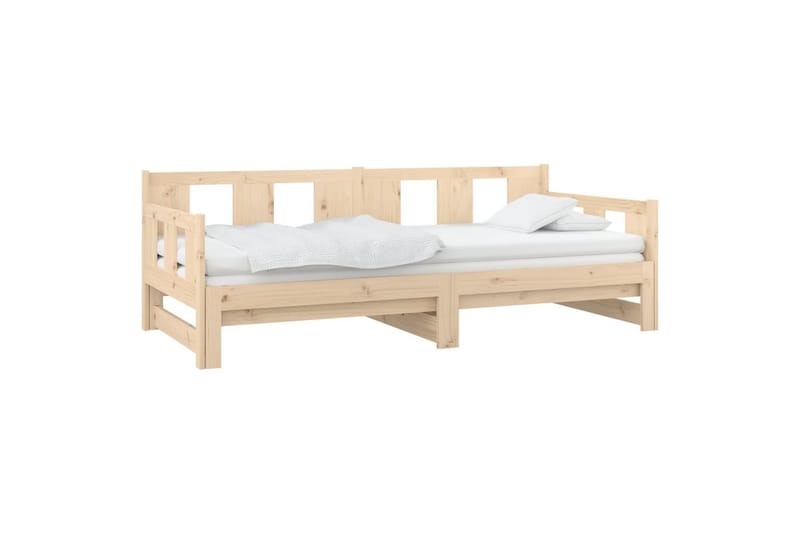 beBasic daybed med udtræk 2x(80x200) cm massivt fyrretræ - Brun - Sovesofaer