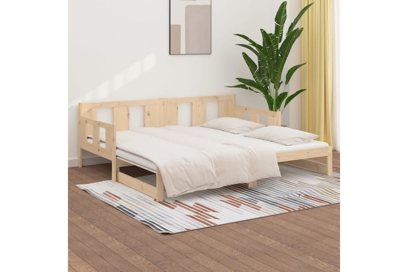 beBasic daybed med udtræk 2x(80x200) cm massivt fyrretræ - Brun - Sovesofaer