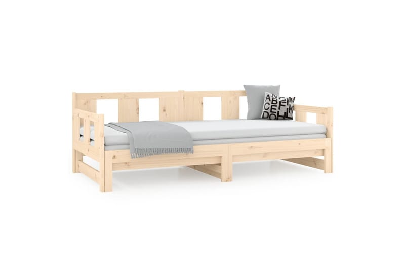 beBasic daybed med udtræk 2x(80x200) cm massivt fyrretræ - Brun - Sovesofaer