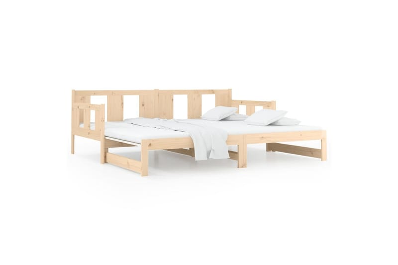 beBasic daybed med udtræk 2x(80x200) cm massivt fyrretræ - Brun - Sovesofaer