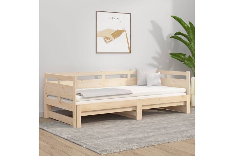 beBasic daybed med udtræk 2x(80x200) cm massivt fyrretræ - Brun - Sovesofaer