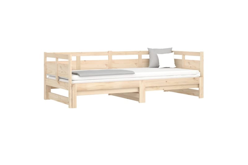 beBasic daybed med udtræk 2x(80x200) cm massivt fyrretræ - Brun - Sovesofaer