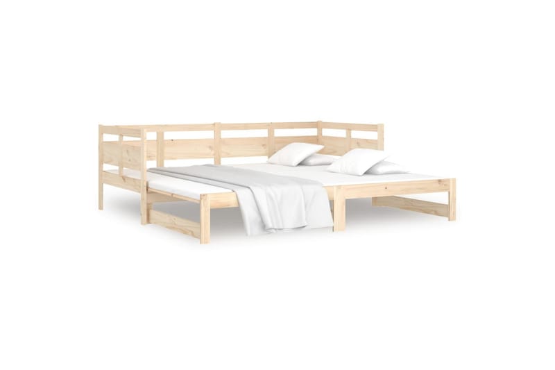 beBasic daybed med udtræk 2x(80x200) cm massivt fyrretræ - Brun - Sovesofaer