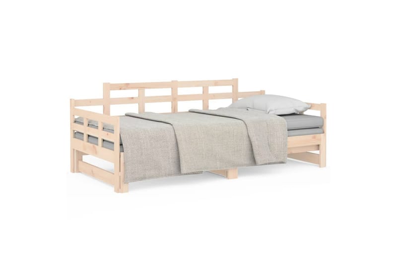 beBasic daybed med udtræk 2x(80x200) cm massivt fyrretræ - Brun - Møbler - Sofaer - Daybed