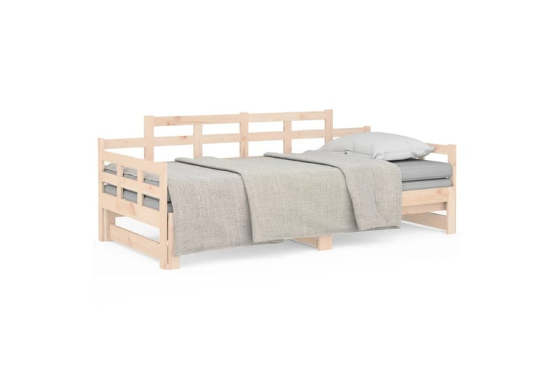 beBasic daybed med udtræk 2x(80x200) cm massivt fyrretræ - Brun - Sovesofaer