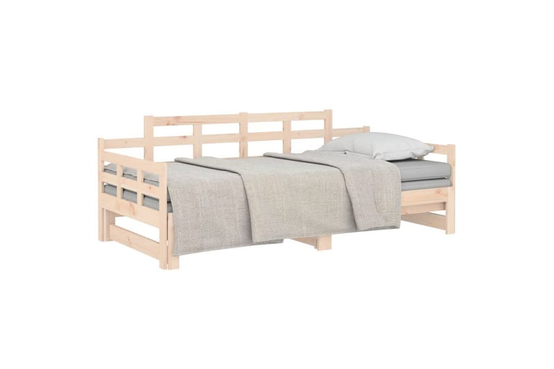 beBasic daybed med udtræk 2x(80x200) cm massivt fyrretræ - Brun - Sovesofaer