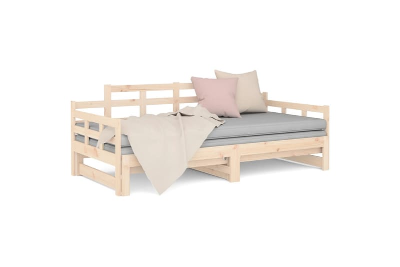 beBasic daybed med udtræk 2x(80x200) cm massivt fyrretræ - Brun - Sovesofaer