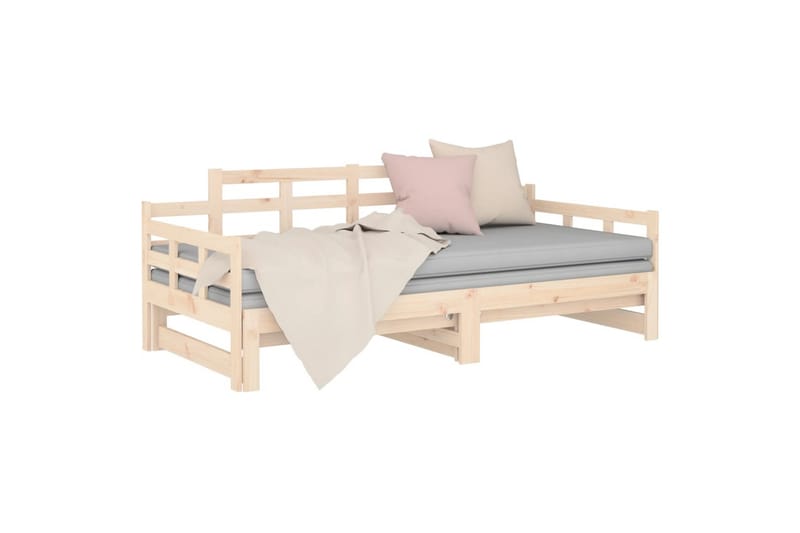 beBasic daybed med udtræk 2x(80x200) cm massivt fyrretræ - Brun - Møbler - Sofaer - Daybed