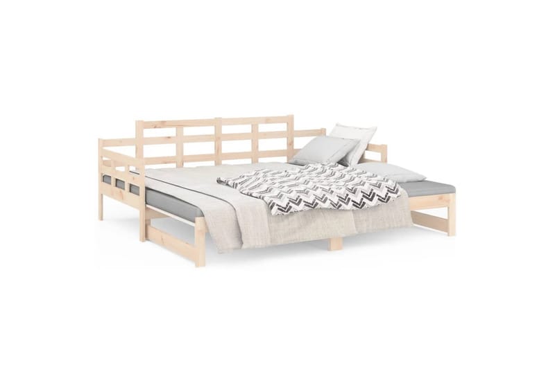 beBasic daybed med udtræk 2x(80x200) cm massivt fyrretræ - Brun - Sovesofaer