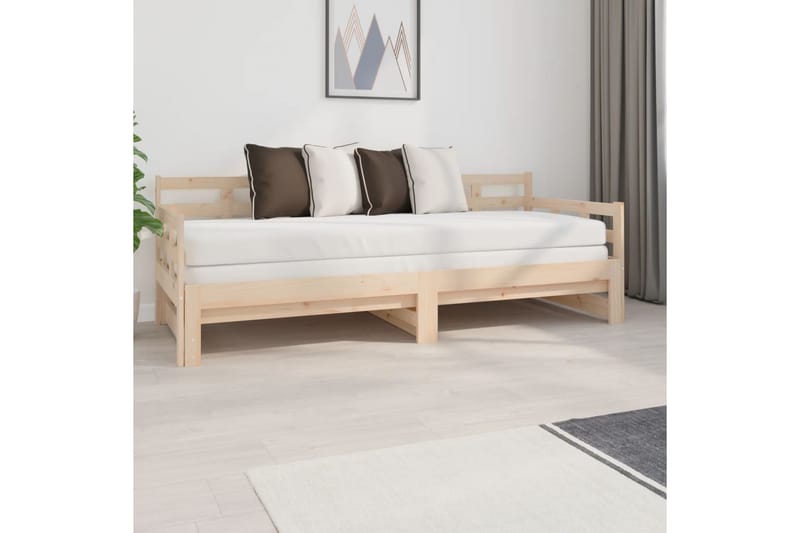 beBasic daybed med udtræk 2x(80x200) cm massivt fyrretræ - Brun - Sovesofaer