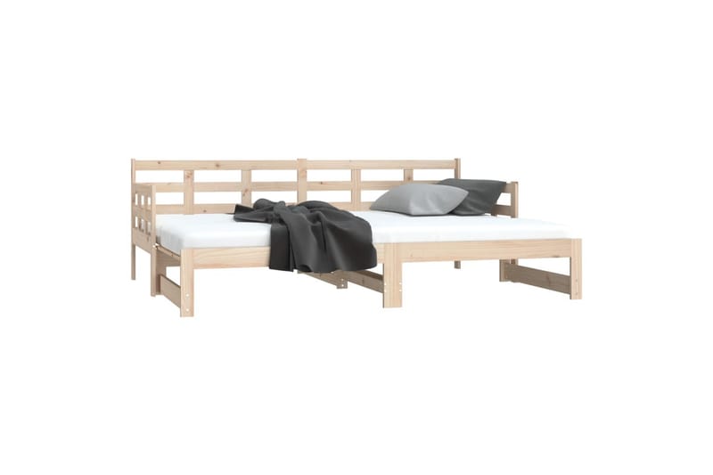 beBasic daybed med udtræk 2x(80x200) cm massivt fyrretræ - Brun - Sovesofaer