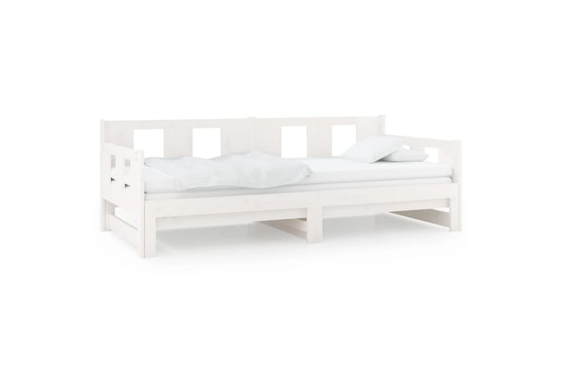 beBasic daybed med udtræk 2x(80x200) cm massivt fyrretræ hvid - Hvid - Møbler - Sofaer - Daybed