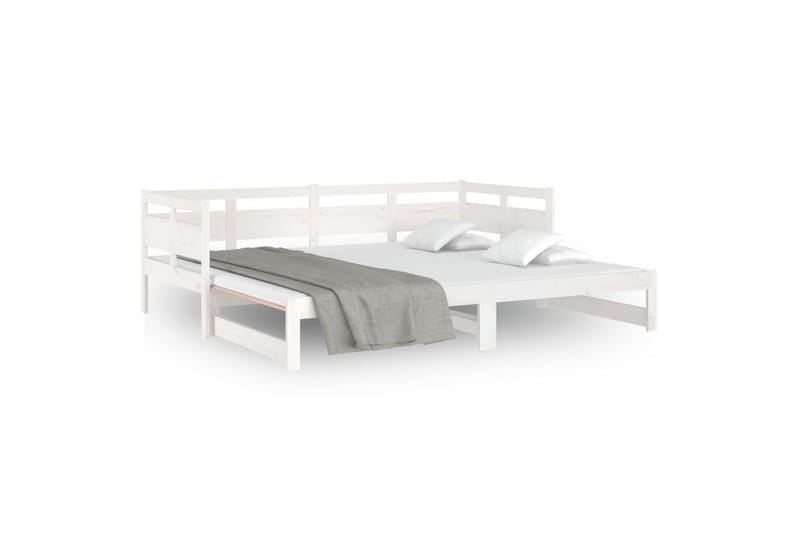 beBasic daybed med udtræk 2x(80x200) cm massivt fyrretræ hvid - Hvid - Møbler - Sofaer - Daybed
