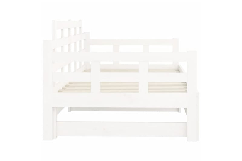 beBasic daybed med udtræk 2x(80x200) cm massivt fyrretræ hvid - Hvid - Sovesofaer