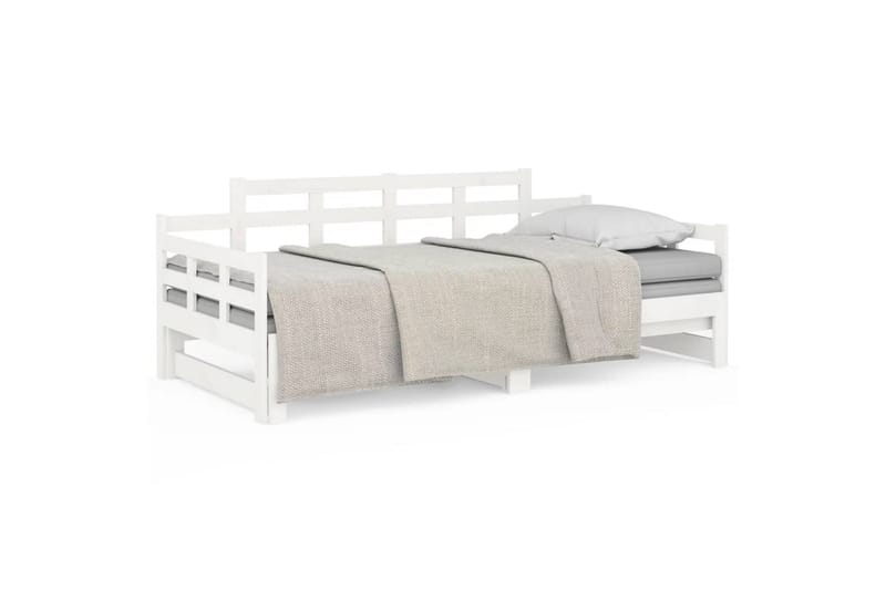 beBasic daybed med udtræk 2x(80x200) cm massivt fyrretræ hvid - Hvid - Sovesofaer