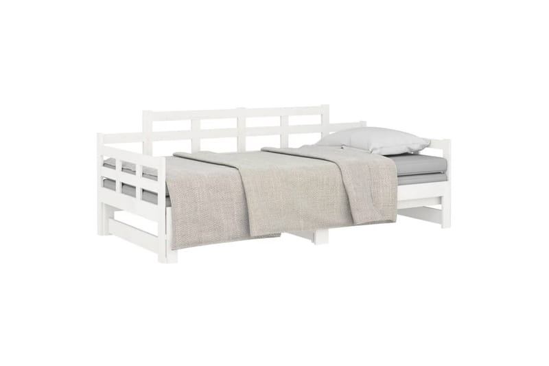 beBasic daybed med udtræk 2x(80x200) cm massivt fyrretræ hvid - Hvid - Møbler - Sofaer - Daybed