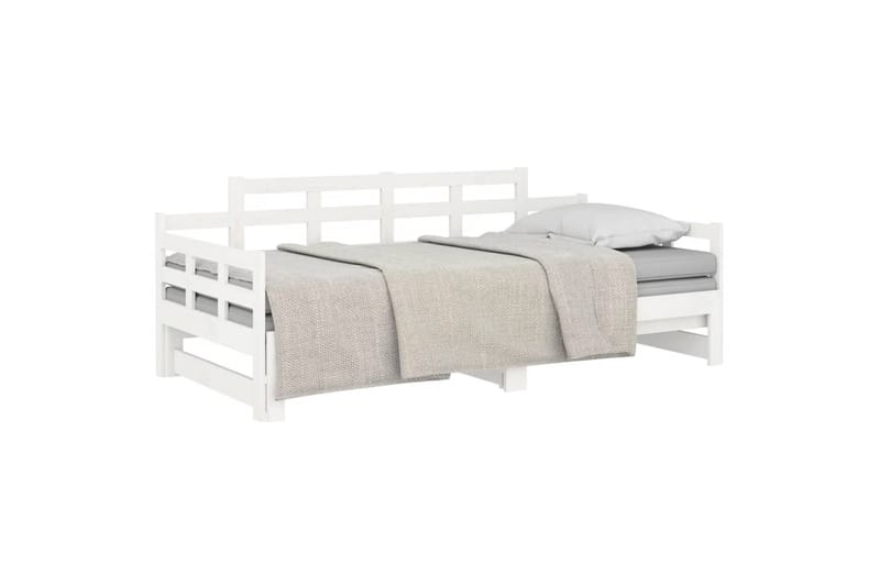 beBasic daybed med udtræk 2x(80x200) cm massivt fyrretræ hvid - Hvid - Sovesofaer