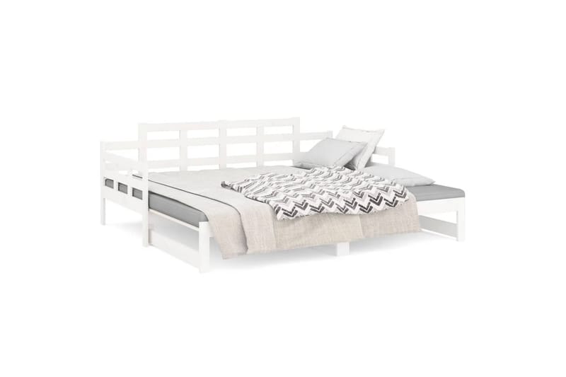 beBasic daybed med udtræk 2x(80x200) cm massivt fyrretræ hvid - Hvid - Møbler - Sofaer - Daybed
