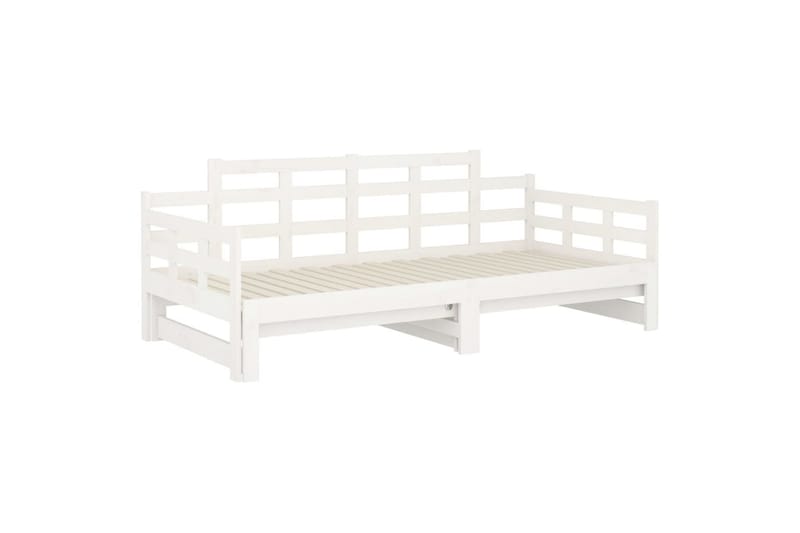 beBasic daybed med udtræk 2x(80x200) cm massivt fyrretræ hvid - Hvid - Sovesofaer